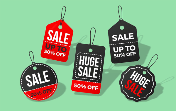 Gloss Coated Tags - Single Side With Black Back Print 250 GSM